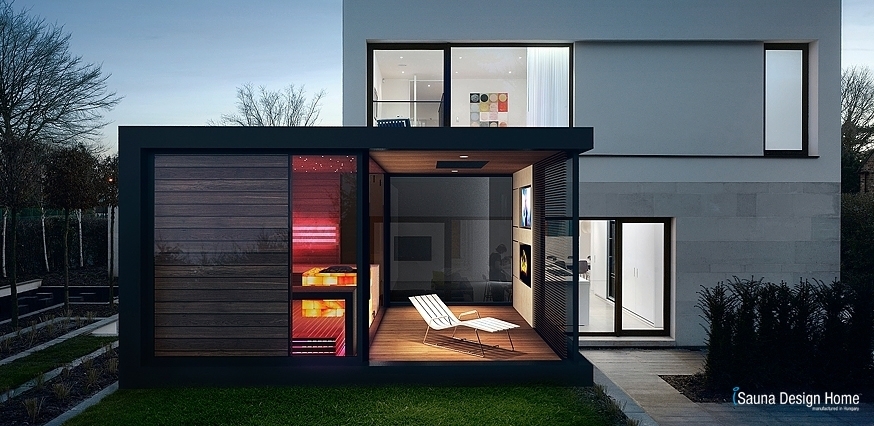 Wellness sauna house with relax terrace